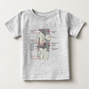 Camiseta De Bebé Camiseta Bebé Diagrama anatómico rodilla derecha h