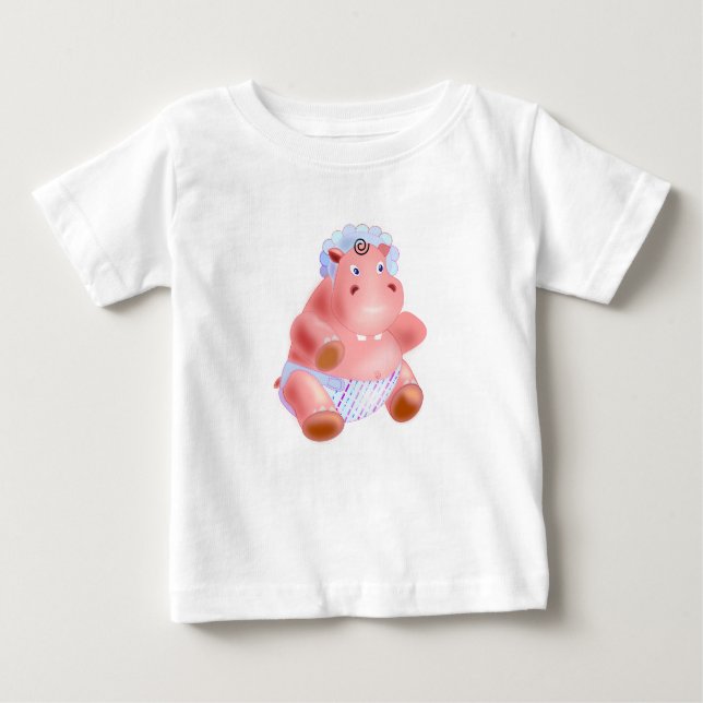 Camiseta De Bebé Camiseta bebé divertida con el bebé feliz Hippo (Anverso)