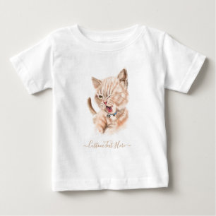 Camiseta De Bebé Camiseta bebé divertida con gato juguetón - texto 