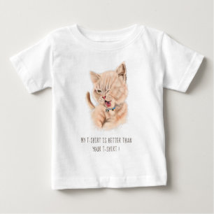 Camiseta De Bebé Camiseta bebé divertida con gato juguetón - texto
