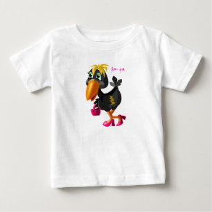 Camiseta De Bebé Camiseta bebé divertida con pájaro moderno