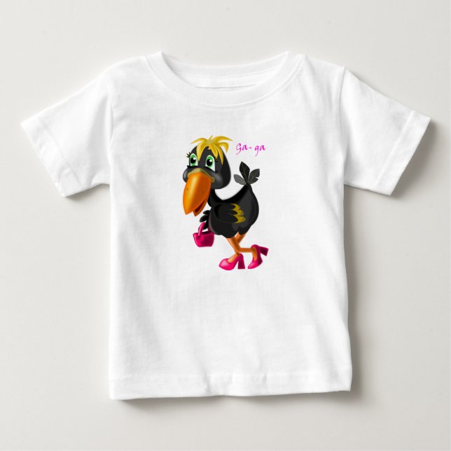 Camiseta De Bebé Camiseta bebé divertida con pájaro moderno (Anverso)