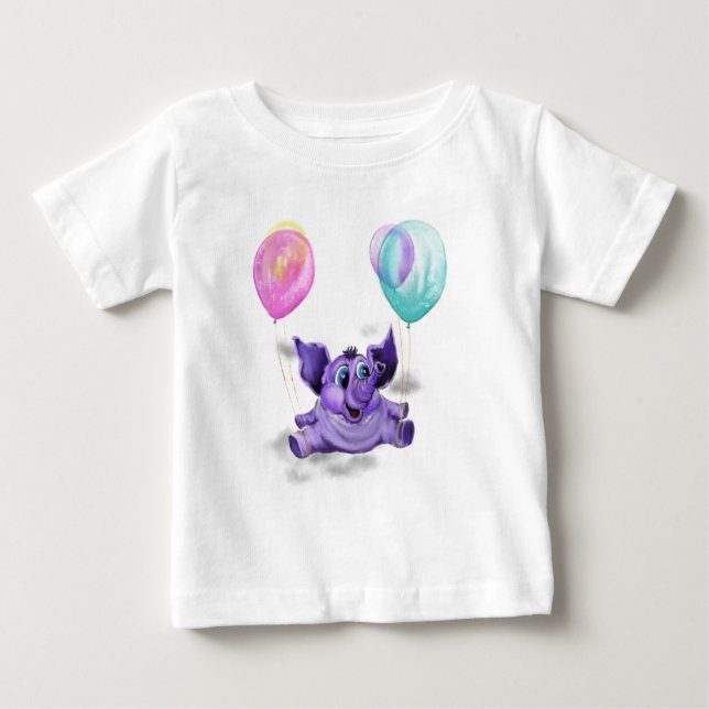 Camiseta De Bebé Camiseta bebé graciosa con elefante feliz (Anverso)