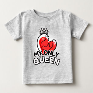 Camiseta De Bebé Camiseta bebé : Mi única reina (gris)