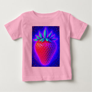 Camiseta De Bebé Camiseta bebé Neon Strawberry con estilo vívido