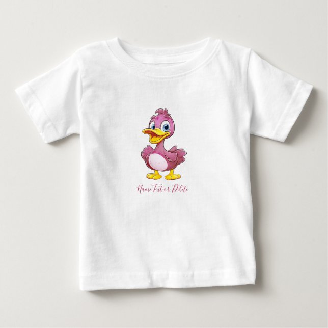 Camiseta De Bebé Camiseta Bebé Pato Rosa (Anverso)