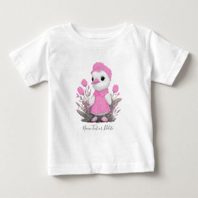Camiseta De Bebé Camiseta Bebé Pato Rosa (Anverso)