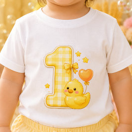 Camiseta De Bebé Camiseta bebé Pato Uno Cumpleaños 1º