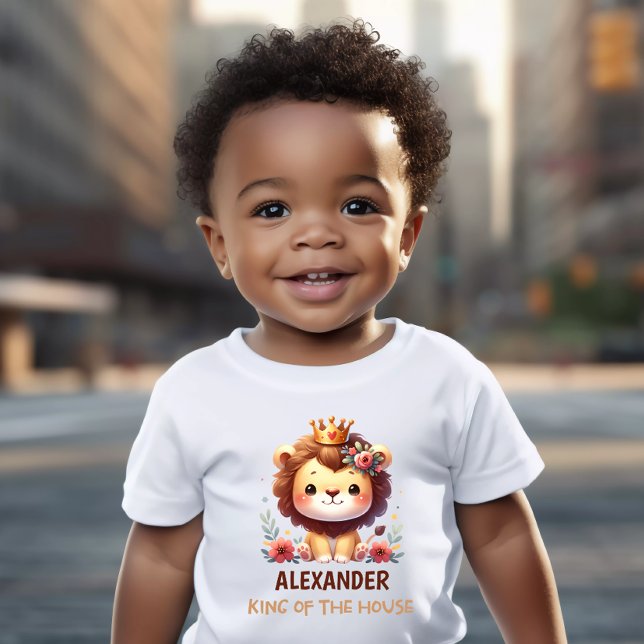 Camiseta De Bebé Camiseta bebé personalizable con león lindo (Subido por el creador)