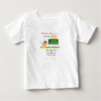 Camiseta blanca bebé patito cuá día sabado