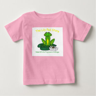 Camiseta De Bebé Camiseta blanca con rana en nenúfar para bebé sobr