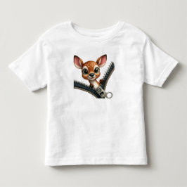 Camiseta De Bebé Camiseta con cierre relámpago y ciervo bebé 3D lin