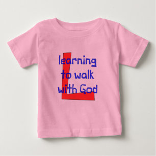 Camiseta De Bebé Camiseta cristiana del bebé - aprendiendo caminar