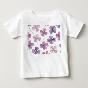 Camiseta De Bebé “Camiseta de bebé – Floral de trébol rosa y morado