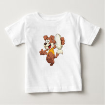 Camiseta del bebé del perro del rugbi