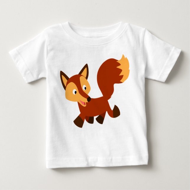 Camiseta De Bebé Camiseta del bebé del Personalizado Fox Happy (Anverso)