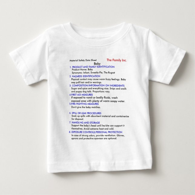 Camiseta De Bebé Camiseta del bebé MSDS (Anverso)