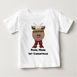 Camiseta De Bebé Camiseta del navidad del bebé del reno 1ra