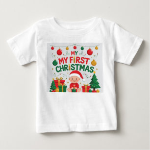 Camiseta De Bebé Camiseta del Primer Navidad del Bebé   Regalo Ador