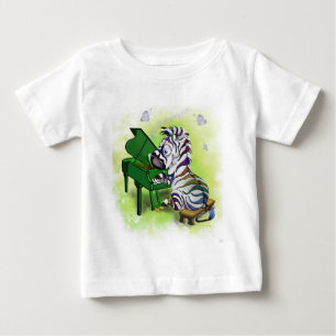 Camiseta De Bebé Camiseta divertida para bebé con cebra tocando el
