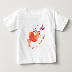 Camiseta De Bebé Camiseta divertida para peces y gusanos bebé