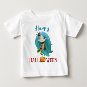 Camiseta De Bebé Camiseta Feliz Halloween Niña Bebé Sirena camiseta