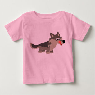 Camiseta De Bebé Camiseta hambrienta del bebé del lobo del dibujo