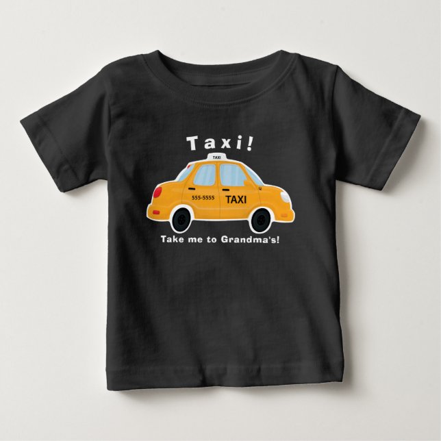 Camiseta De Bebé Camiseta linda del taxi - bebé - niños (Anverso)