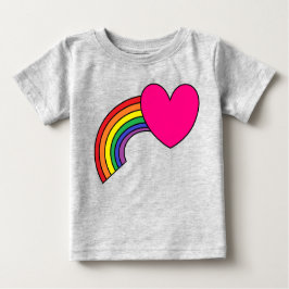 Camiseta De Bebé Camiseta para bebé con arco iris y diseño cardíaco