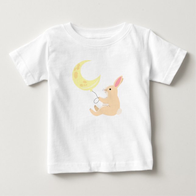 Camiseta De Bebé Camiseta para bebé conejo y luna (Anverso)