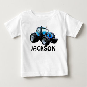 Camiseta De Bebé Camiseta para bebé del Tractor azul moderno