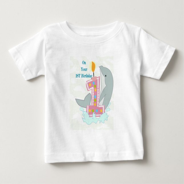 Camiseta De Bebé Camiseta para bebé en su 1er cumpleaños (Anverso)