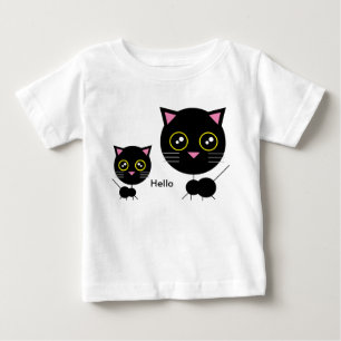 Camiseta De Bebé Camiseta para bebé gato negro geométrico