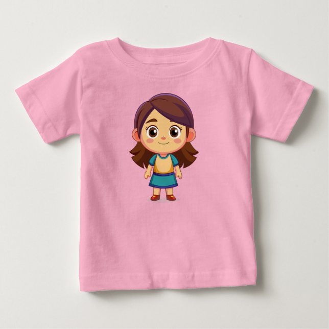 Camiseta De Bebé Camiseta para Bebé Muñeca Cómic (Anverso)