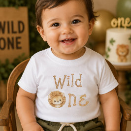 Camiseta De Bebé Camiseta para bebé niño por primer cumpleaños León