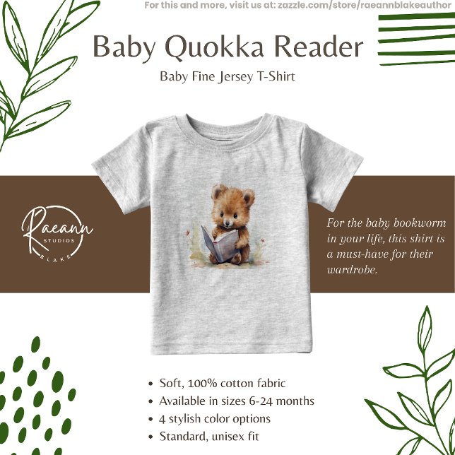 Camiseta De Bebé Camiseta para bebé Quokka Reader Baby (Subido por el creador)