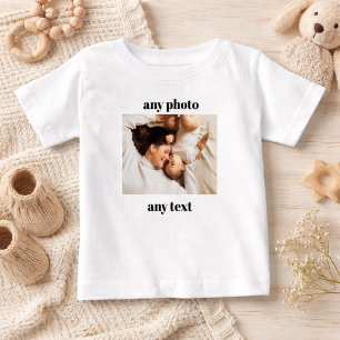 Camiseta De Bebé Camiseta Personalizada para Bebé con Foto y Texto