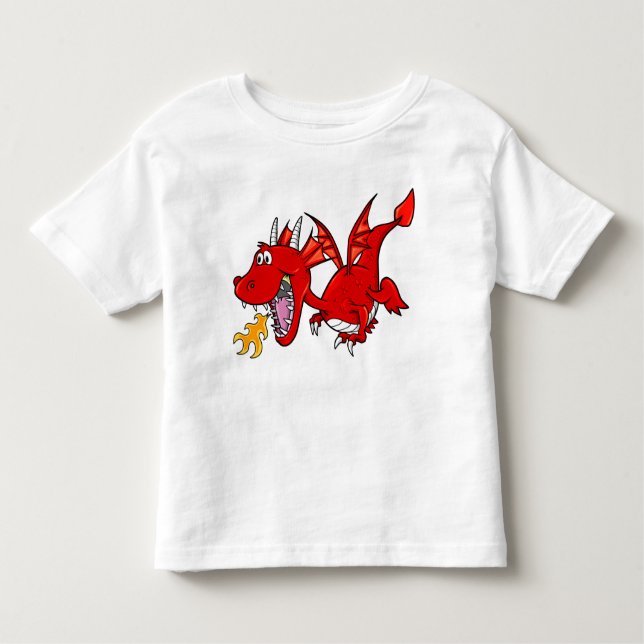 Camiseta De Bebé Camiseta roja del dragón del bebé (Anverso)