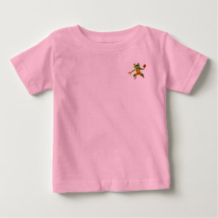 Camiseta De Bebé Camiseta rosa bebé Rana Baloncesto delante y detrá