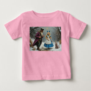Camiseta De Bebé Camiseta rosa bebé Winter Alice