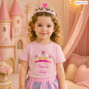 Camiseta De Bebé Camiseta rosa linda para niña princesa bebé