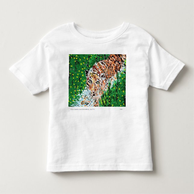 Camiseta De Bebé Camiseta: Un niño dibujando un tigre (Anverso)