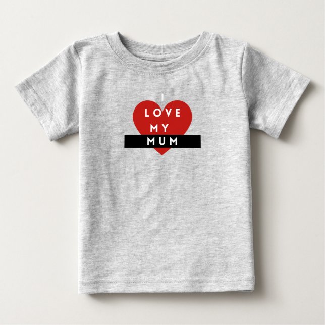Camiseta De Bebé Camiseta Yo amo a mi mamá bebé (Anverso)