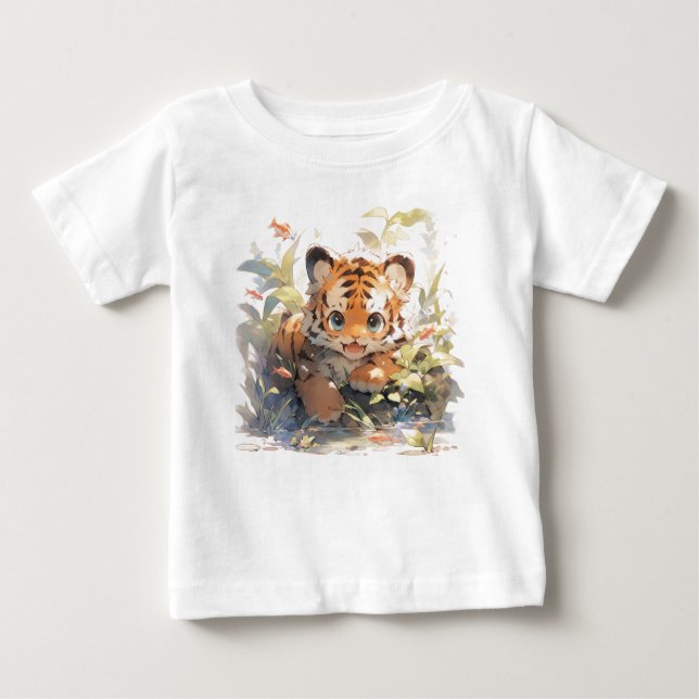 Camiseta De Bebé "Camisetas de bebé de tigre increíblemente adorabl (Anverso)