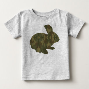 Camiseta De Bebé Camouflage Silhouette Easter Bunny Shirt