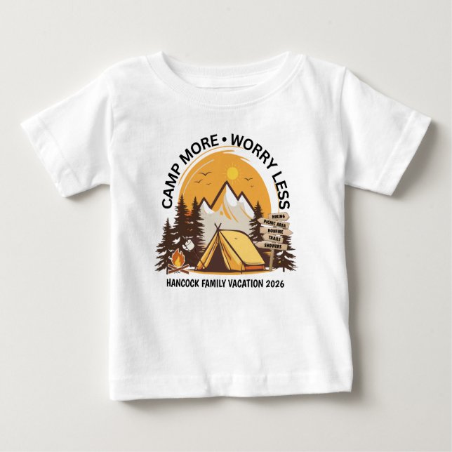 Camiseta De Bebé Campamento menos preocupante (Anverso)