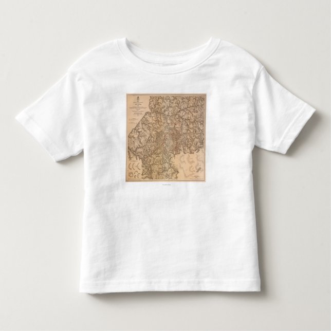 Camiseta De Bebé Campaña de Atlanta - mapa panorámico 3 de la (Anverso)