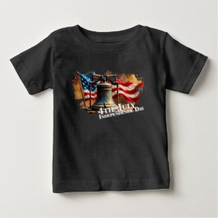 Camiseta De Bebé Campana de la Libertad Arte para la Celebración de