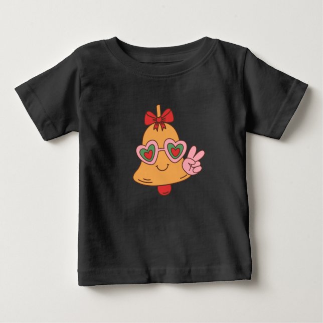 Camiseta De Bebé Campana de paz de Navidad (Anverso)