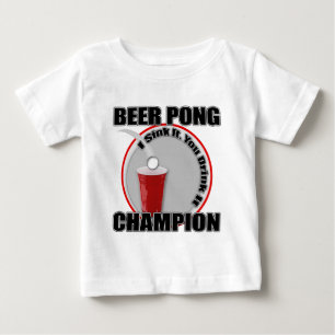 Camiseta De Bebé Campeón de Pong de la cerveza